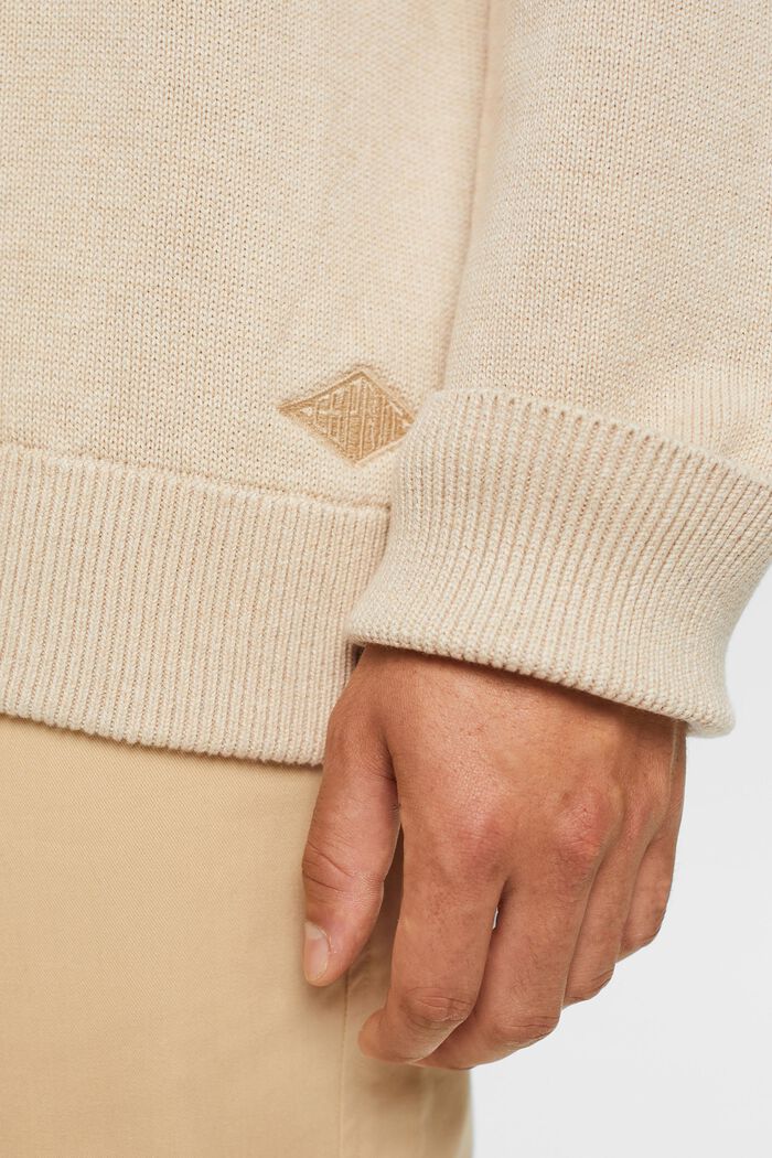 Pullover in cotone a girocollo, SAND, detail image number 2