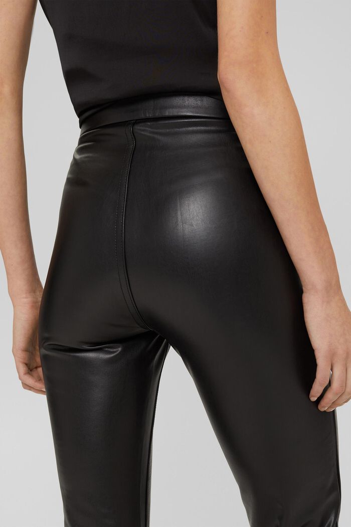 Pantaloni stile flared in similpelle, BLACK, detail image number 2