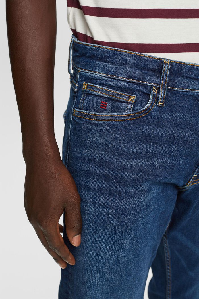 Jeans Slim Fit a vita media, BLUE DARK WASHED, detail image number 2