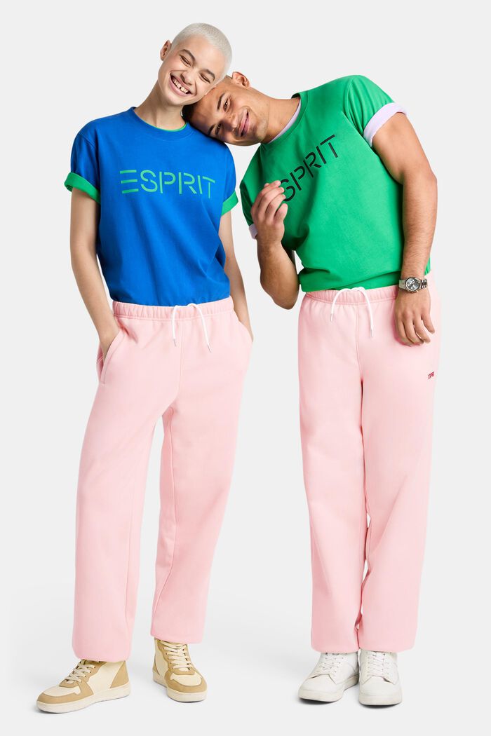 Pantaloni della tuta con logo in pile di cotone, unisex, LIGHT PINK, detail image number 4