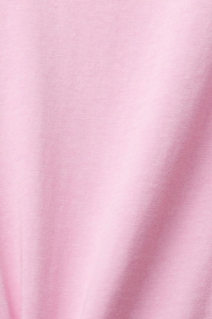 T-shirt con scollo a V in cotone, LILAC, detail image number 4