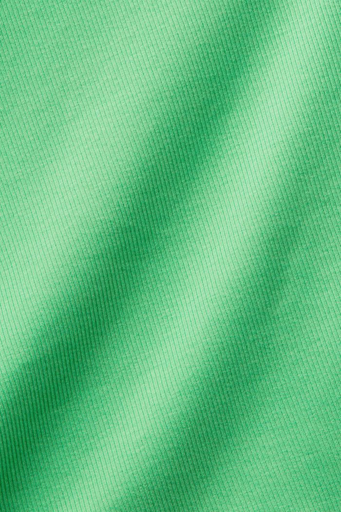 T-shirt accorciata in cotone a coste, CITRUS GREEN, detail image number 5