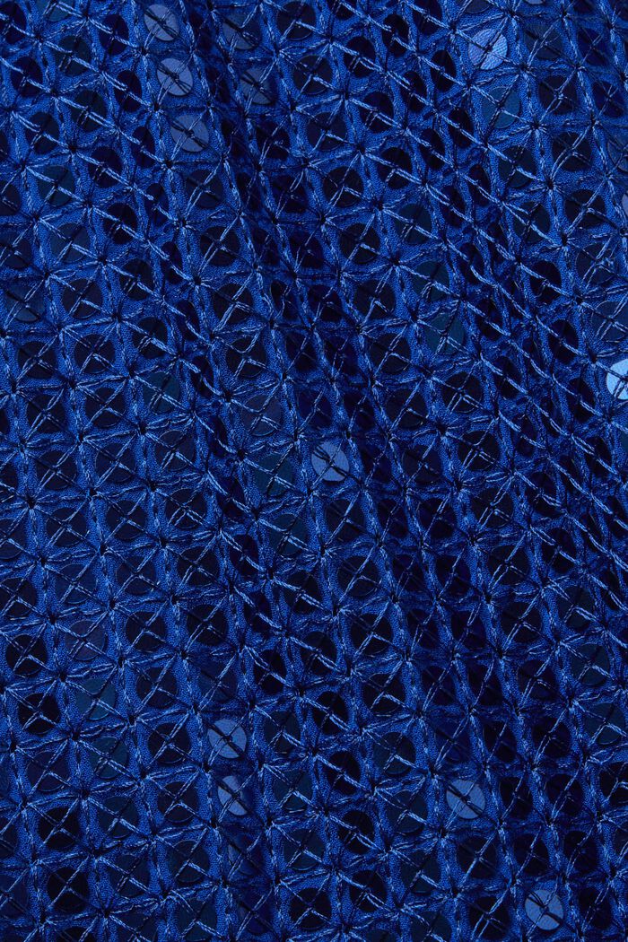 Blusa a maniche corte con paillettes, BRIGHT BLUE, detail image number 6