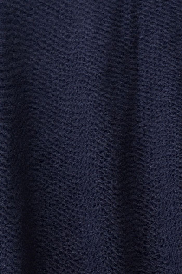 T-shirt in cotone e lino, NAVY, detail image number 5