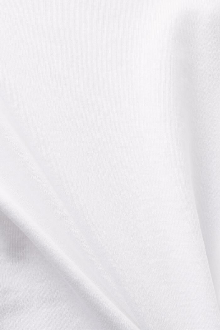 T-shirt in cotone con scollo a V, WHITE, detail image number 5