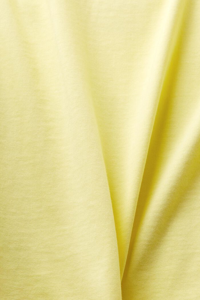 T-shirt in cotone con stampa del logo, PASTEL YELLOW, detail image number 5