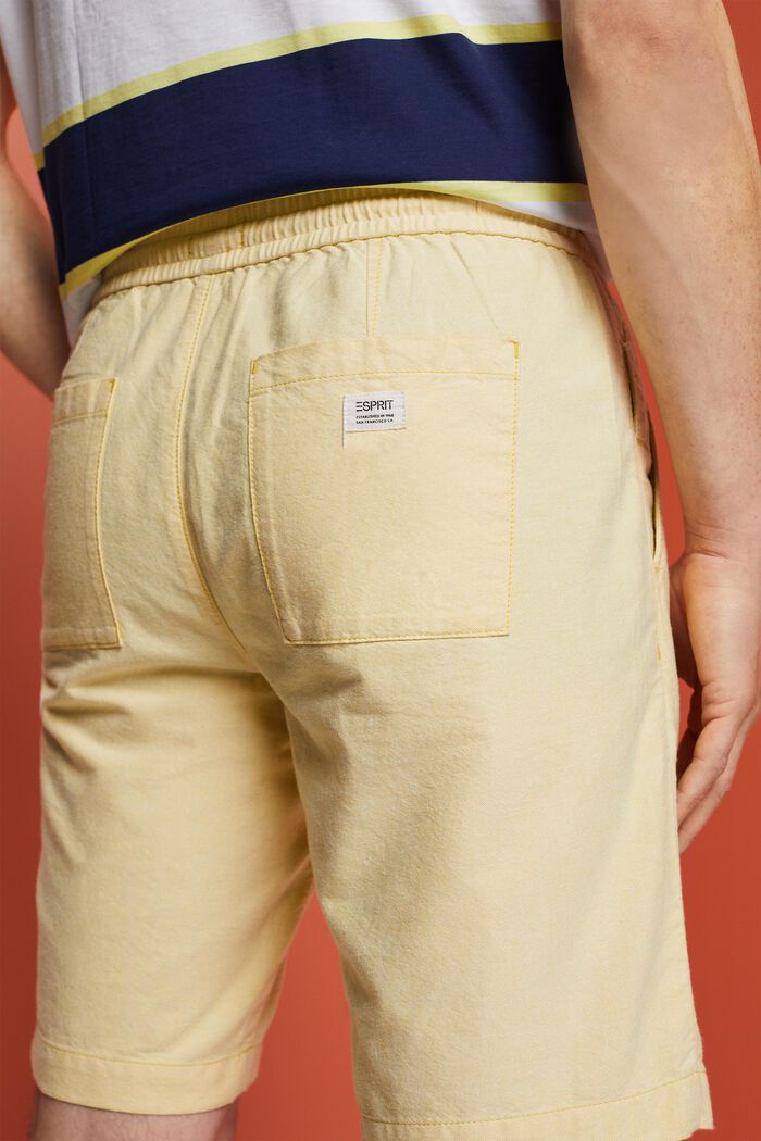 Pantaloncini in twill, 100% cotone, DUSTY YELLOW, detail image number 4