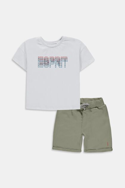Set misto: t-shirt con stampa del logo e pantaloncini
