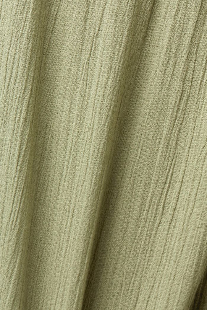 Blusa in cotone con maniche con volant, LIGHT KHAKI, detail image number 6