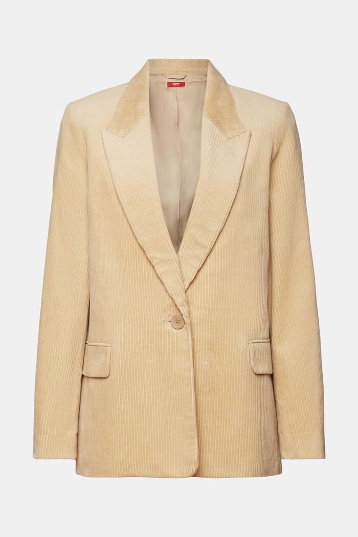 Blazer oversize in velluto di cotone, DUSTY NUDE, detail image number 7