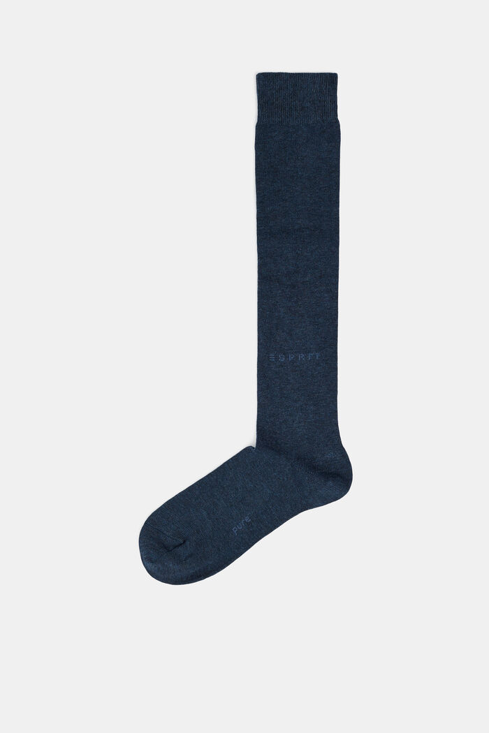 Calze al ginocchio in misto cotone, NAVYBLUE M, detail image number 0