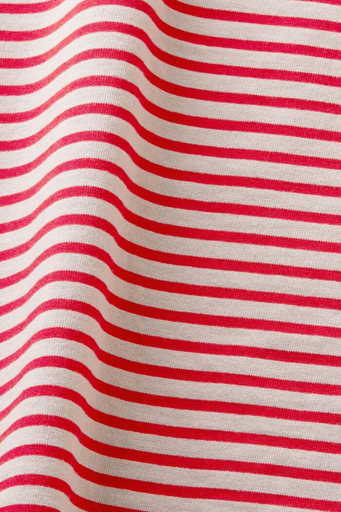 T-shirt a righe in jersey di cotone, DARK RED, detail image number 5