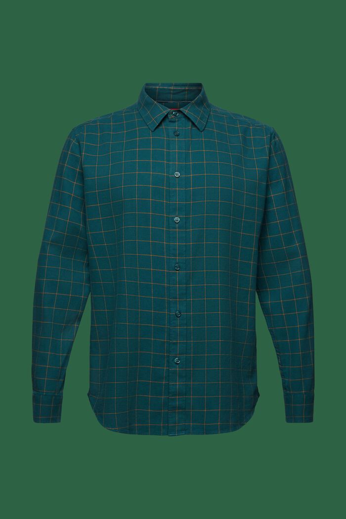 Camicia a quadri in flanella dalla vestibilità regolare, EMERALD GREEN, detail image number 6