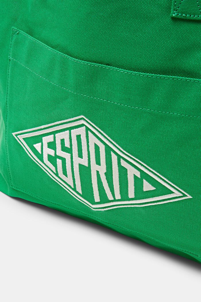 Tote Bag con logo in canvas, GREEN, detail image number 1