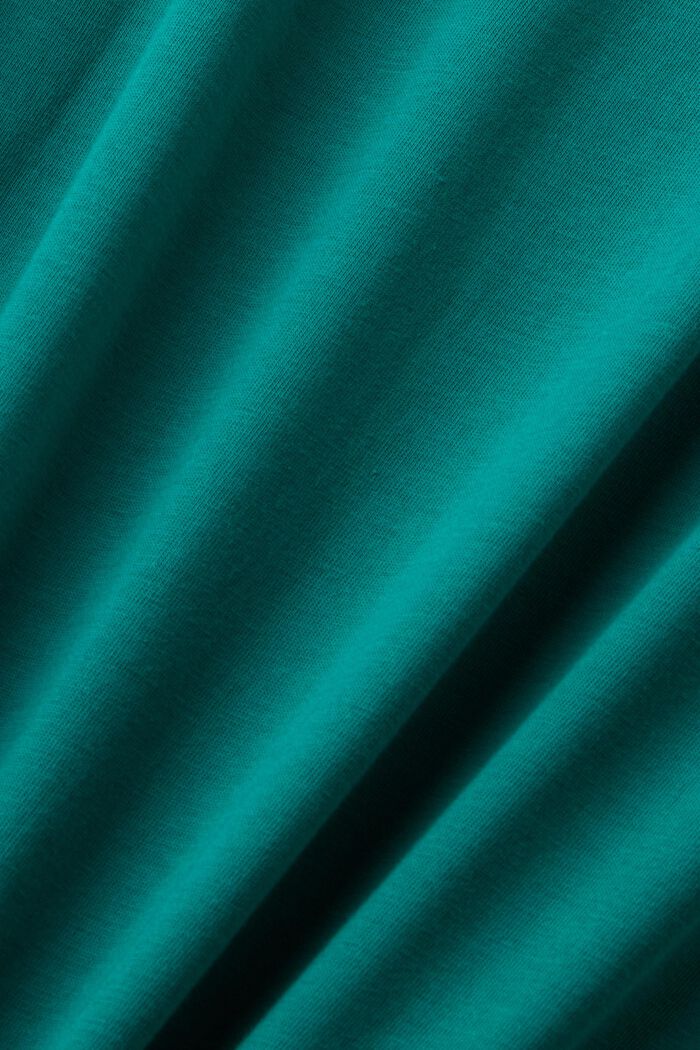 T-shirt in cotone con stampa, EMERALD GREEN, detail image number 5