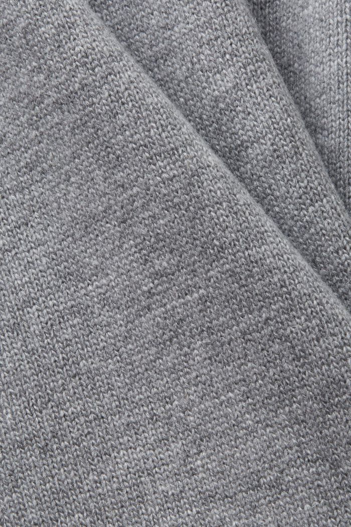 Cardigan con scollo a V in misto lana, MEDIUM GREY, detail image number 5