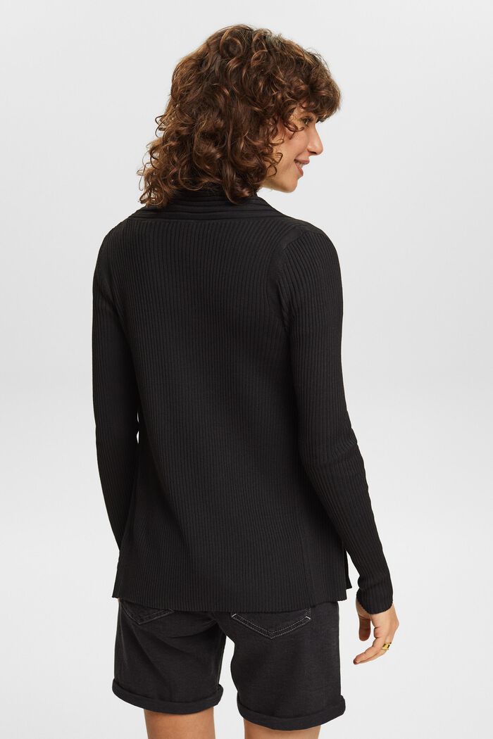 Cardigan in maglia a coste, BLACK, detail image number 2
