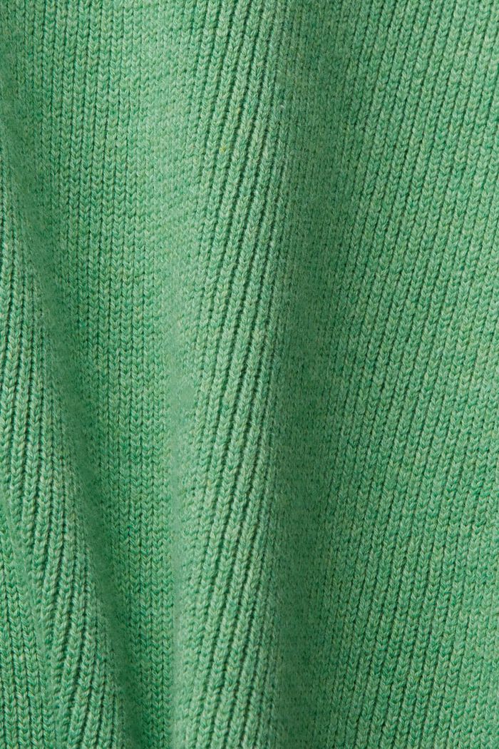 Pullover in cotone sostenibile con scollo a V, GREEN, detail image number 4