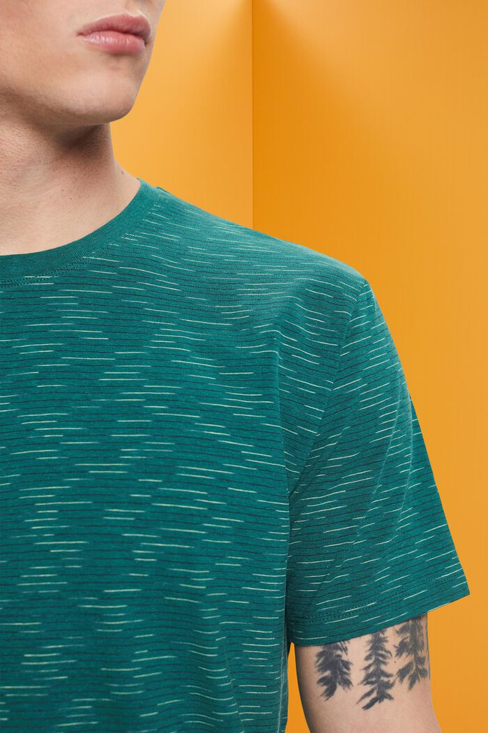 T-shirt a righe sottili, EMERALD GREEN, detail image number 2