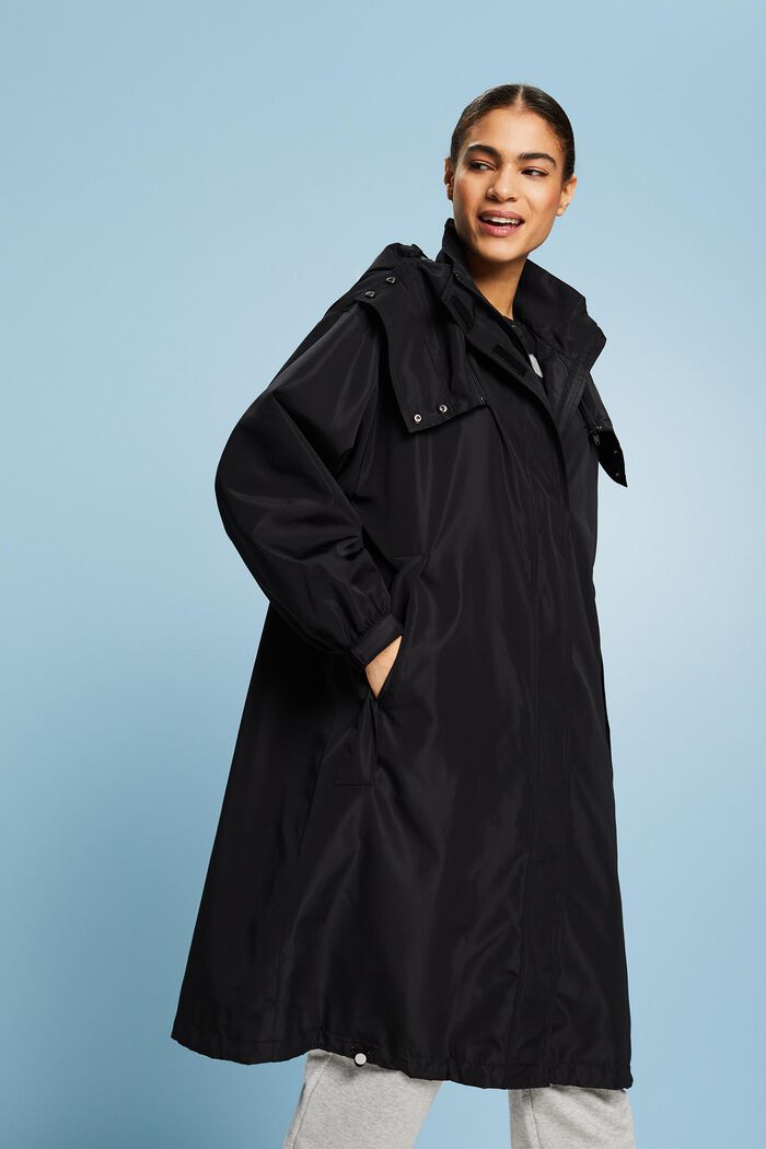 Cappotto con cappuccio rimovibile, BLACK, detail image number 4