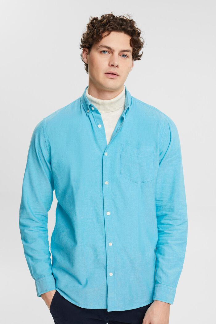 Camicia button-down, AQUA GREEN, detail image number 0