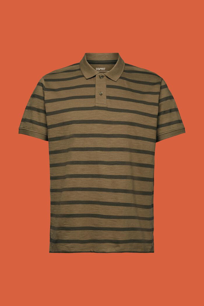 Polo in cotone a righe, KHAKI GREEN, detail image number 5