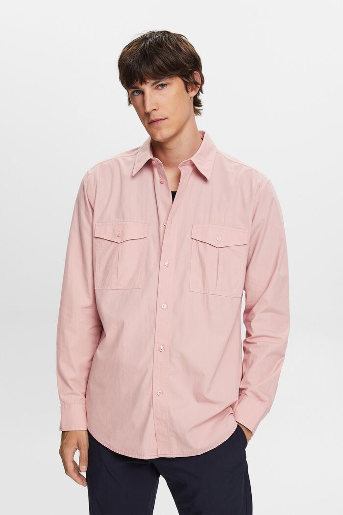 Camicia utility in cotone, OLD PINK, detail image number 4