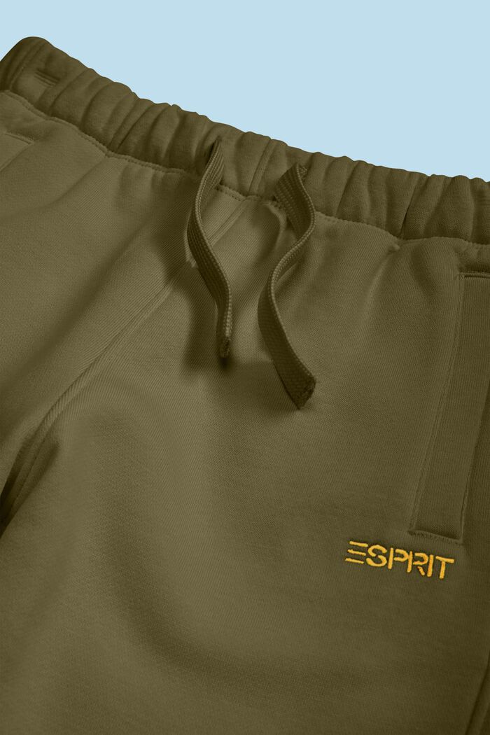 Pantaloni da ginnastica con logo in misto cotone, OLIVE, detail image number 1