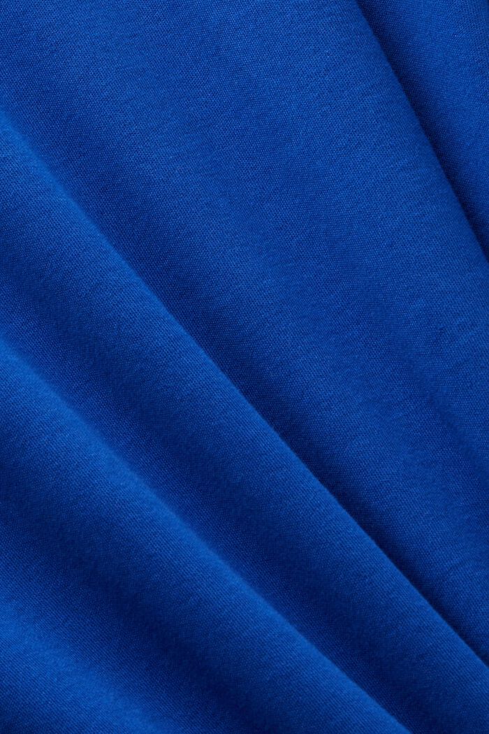 Abito t-shirt in cotone con spalline imbottite, BRIGHT BLUE, detail image number 4
