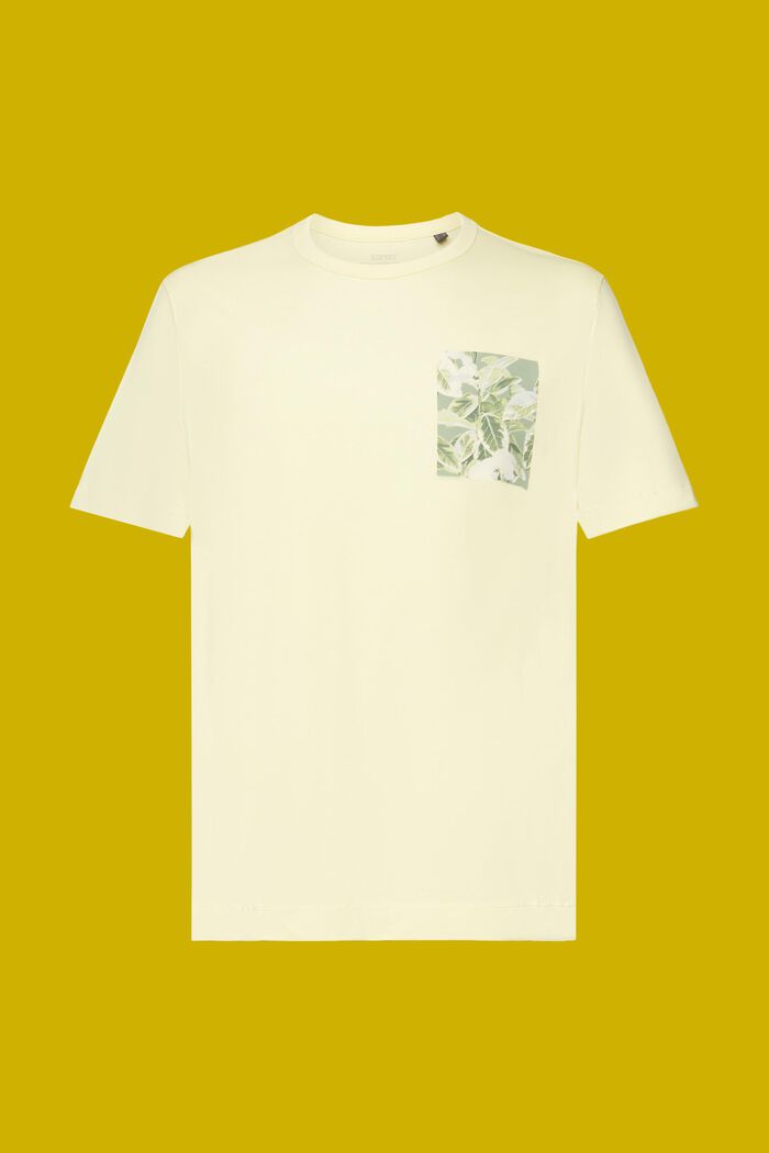 T-shirt in jersey con stampa sul petto, 100% cotone, LIGHT YELLOW, detail image number 6