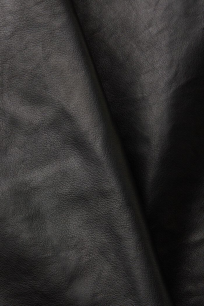 Giacca camicia in pelle, BLACK, detail image number 7