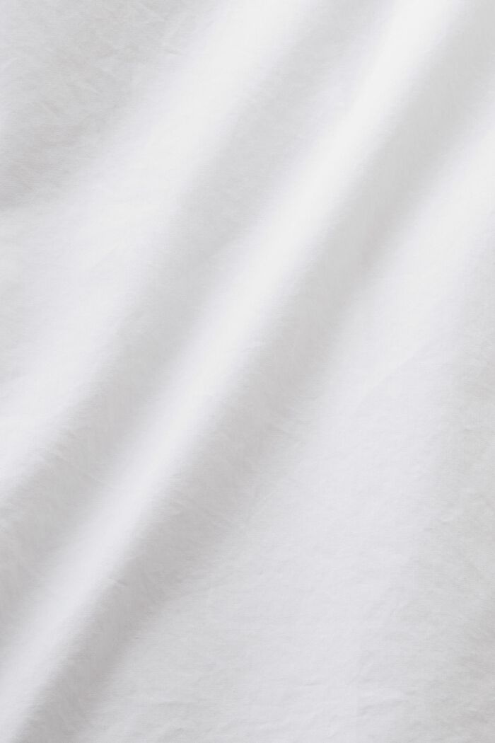 Camicia a manica corta in popeline di cotone, WHITE, detail image number 4