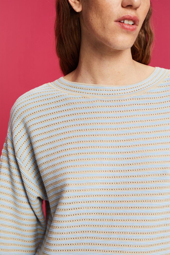 Maglione in maglia mista a righe, NEW PASTEL BLUE, detail image number 2