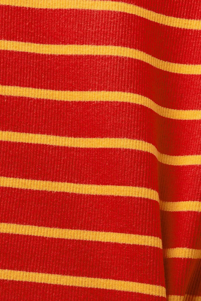 Top a righe in maglia a coste, RED, detail image number 4
