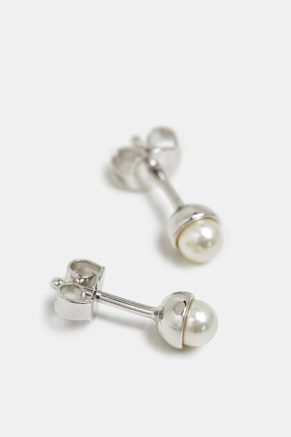 Orecchini a perno con perla, argento sterling, SILVER, overview