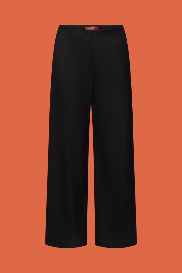 Pantaloni in flanella con spacco sul fondo, BLACK, detail image number 7