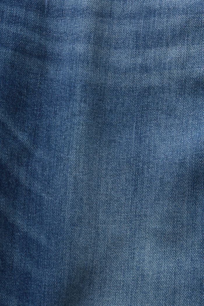Jeans straight cimosati a vita media, BLUE MEDIUM WASHED, detail image number 6