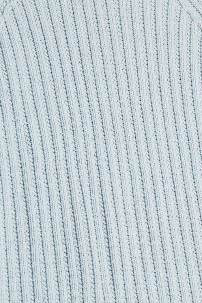 Pullover in maglia a coste, misto cotone biologico, PASTEL BLUE, detail image number 4
