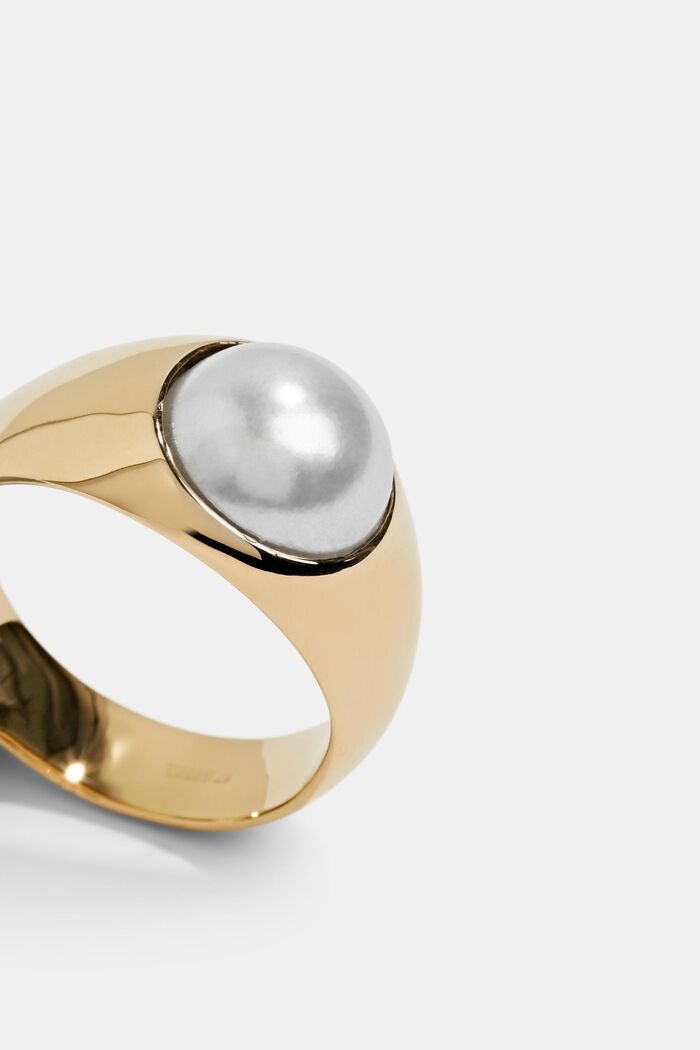 Anello con perla, acciaio inossidabile, GOLD, detail image number 1