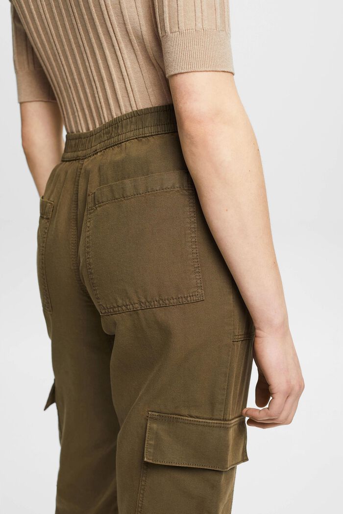 Pantaloni stile cargo in tessuto misto con TENCEL™, KHAKI GREEN, detail image number 4