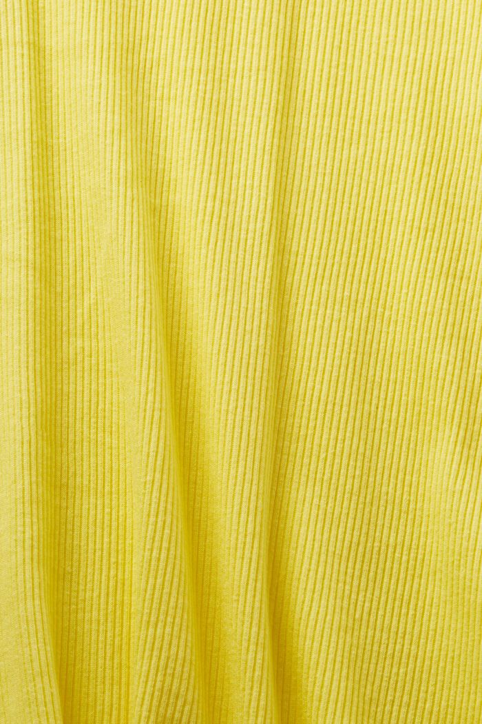 Maglia a manica lunga in jersey a coste, PASTEL YELLOW, detail image number 5