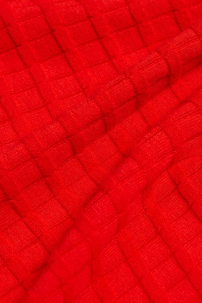 Pullover a maglia strutturata, RED, detail image number 5