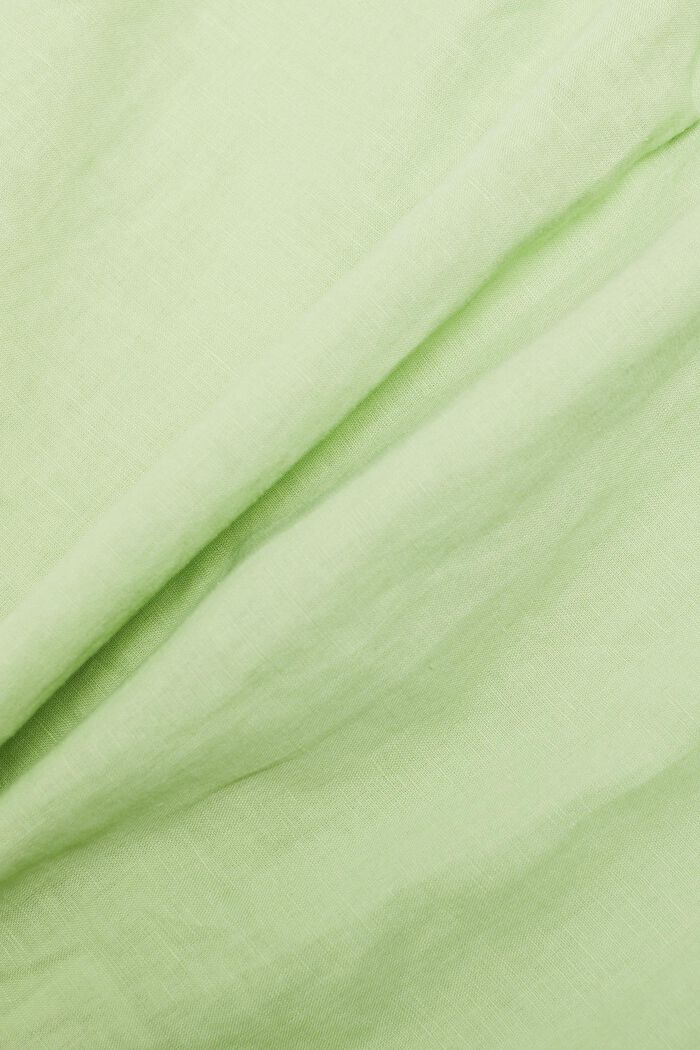 Camicetta arricciata senza maniche in lino cotone, LIGHT GREEN, detail image number 5