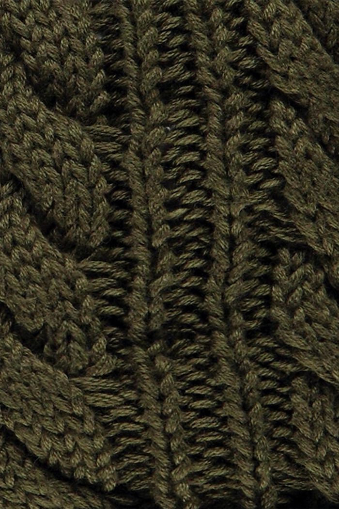 Berretto a maglia con pompon, KHAKI GREEN, detail image number 1