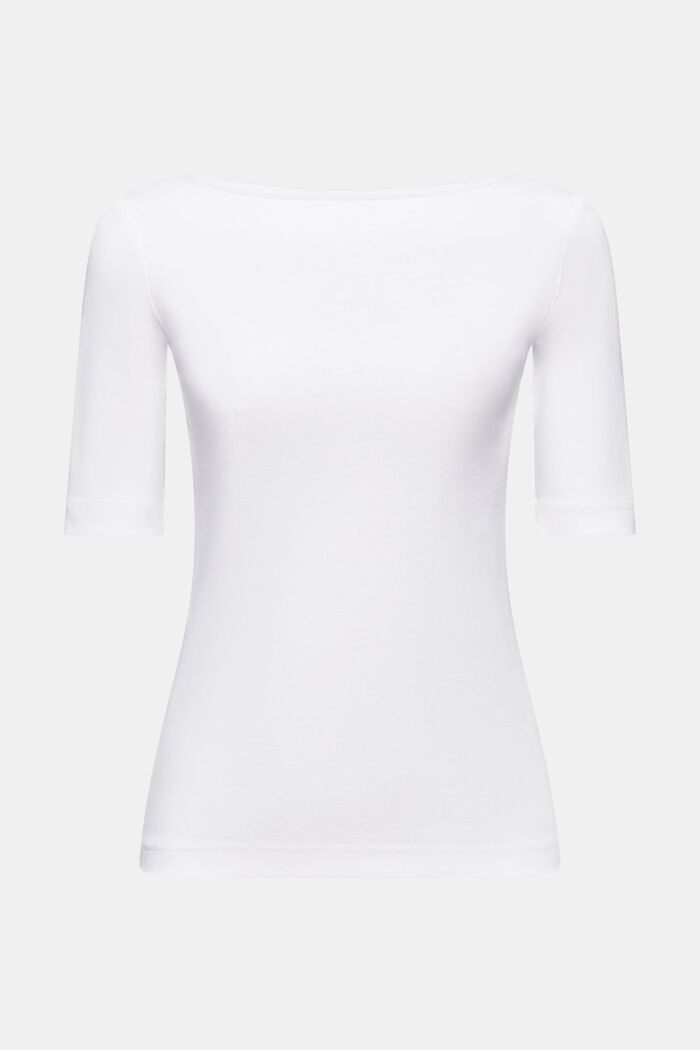 T-shirt con scollo a barchetta, WHITE, detail image number 7