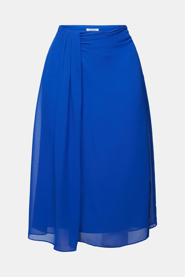 Gonna midi in chiffon, BRIGHT BLUE, detail image number 5