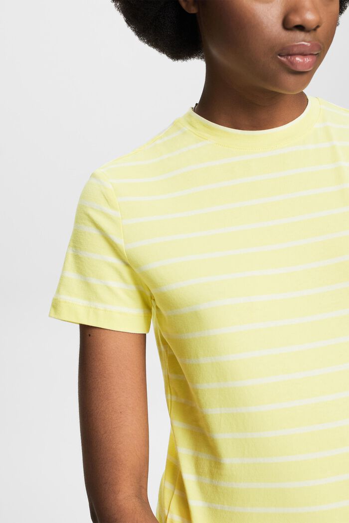 Maglia girocollo a righe, LIME YELLOW, detail image number 3