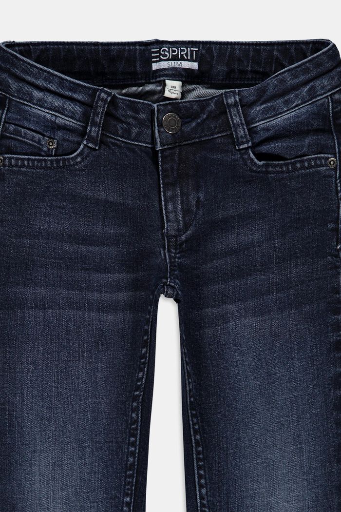 Jeans elasticizzati con zip in misto cotone, BLUE DARK WASHED, detail image number 2