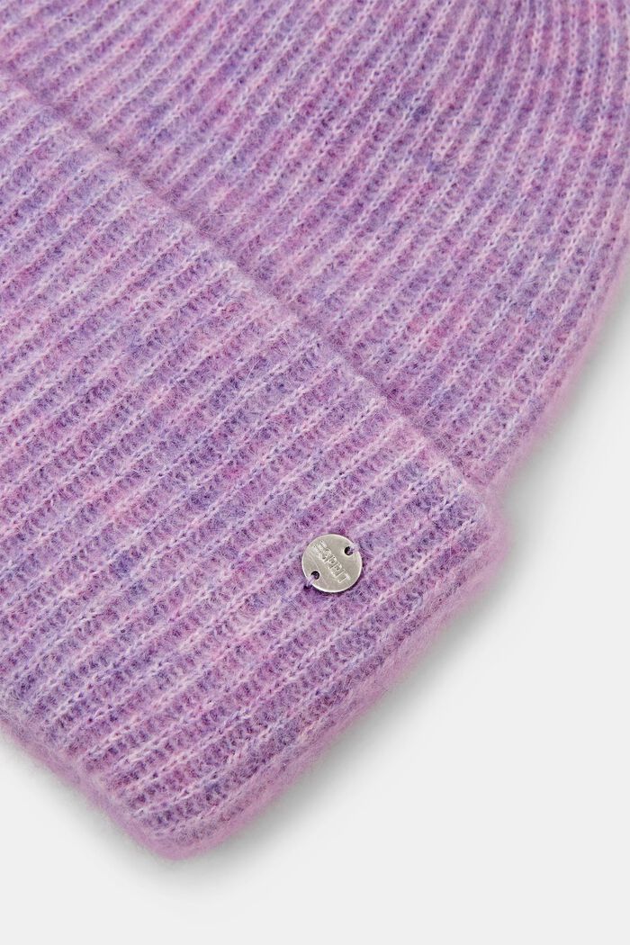 Berretto a coste in misto mohair e lana, LAVENDER, detail image number 1