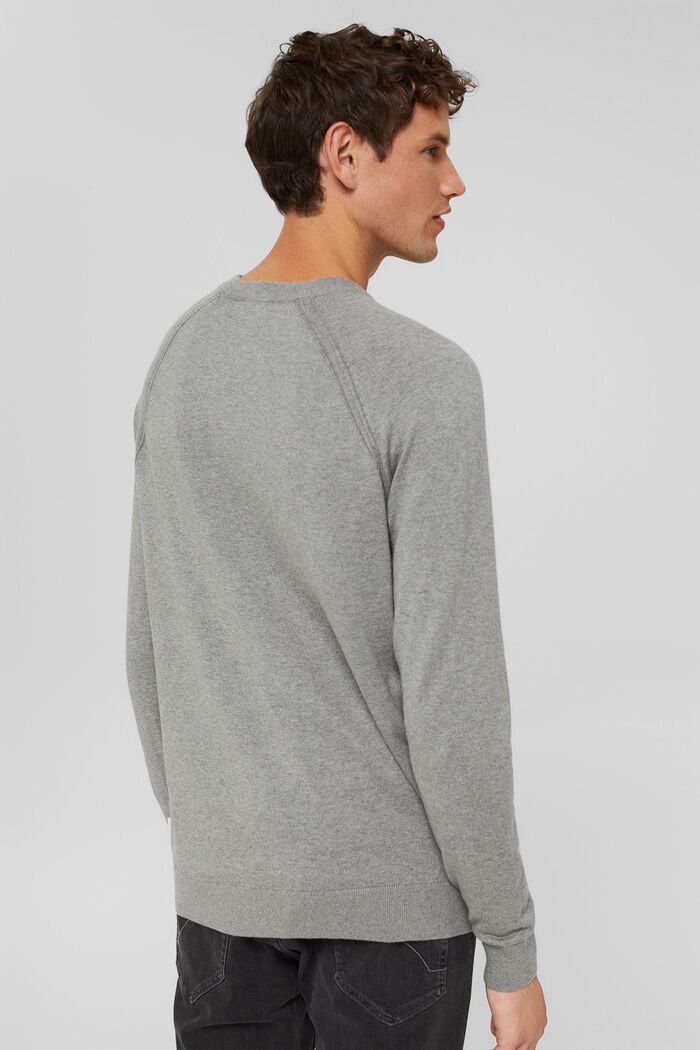 Con cashmere: pullover con scollo rotondo, MEDIUM GREY, detail image number 3